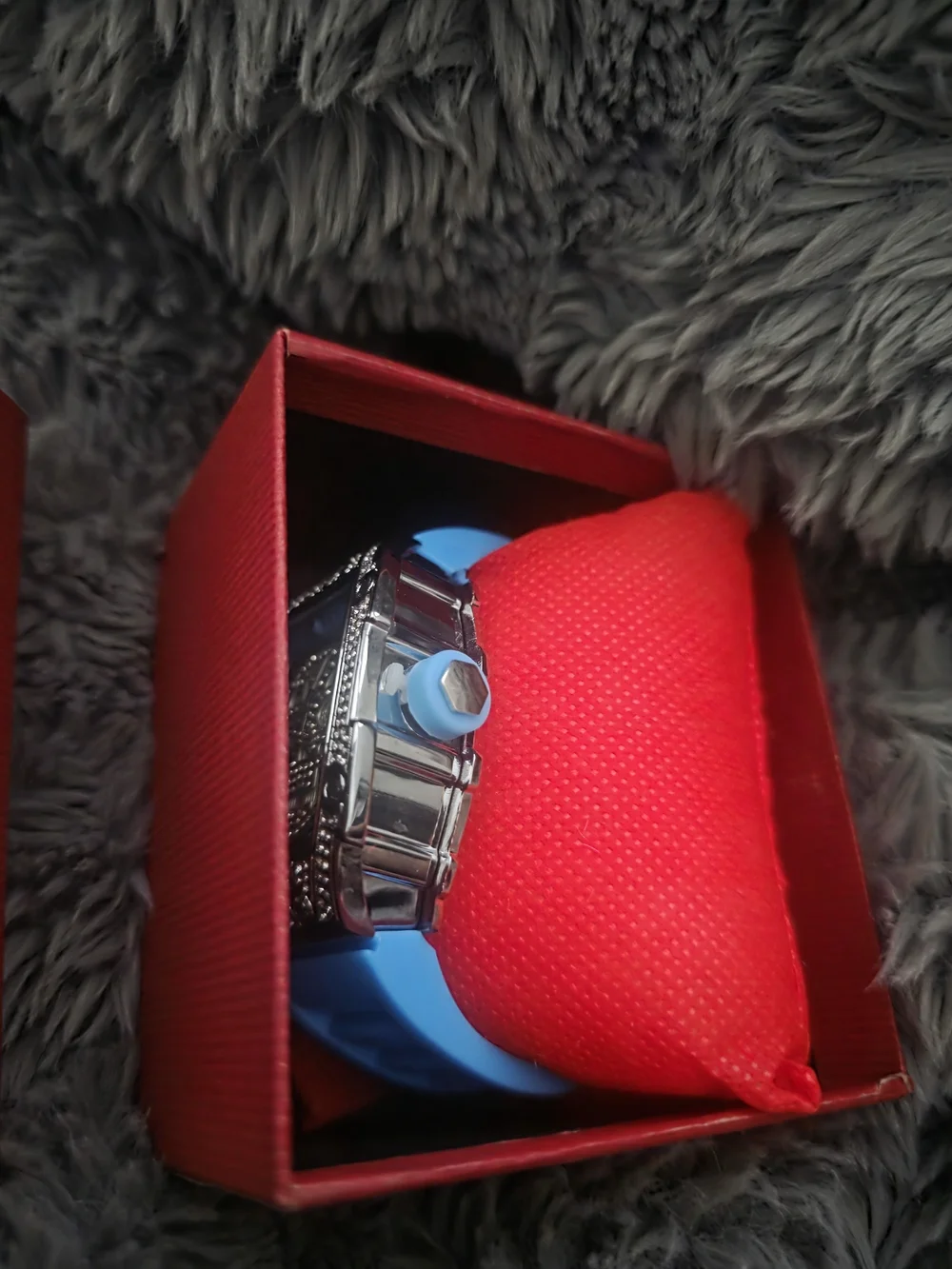 Blue Crystal Accent Skull Dial Watch